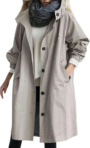 Fall Fashion for Women 2025 Trendy Women's Winter Double Breasted Midi Long Wool Pea Coat Notch Lapel Winter Trench Coat