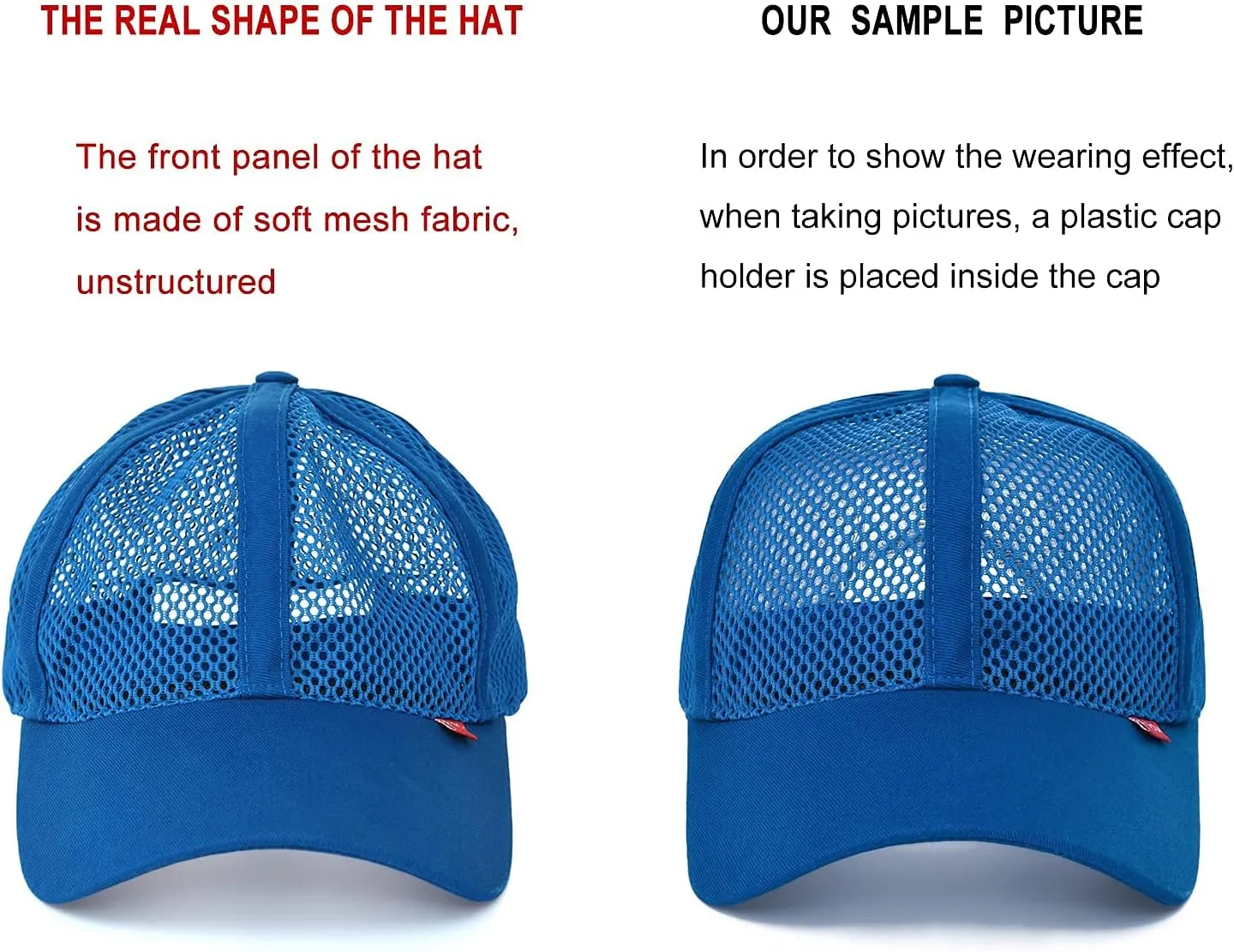 FEICUI Men Mesh Trucker Baseball Cap Adjustable 6-Panel Hat Outdoor Sports Wear