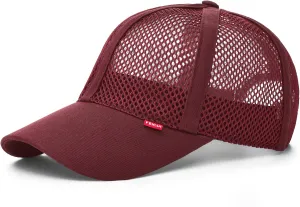 FEICUI Men Mesh Trucker Baseball Cap Adjustable 6-Panel Hat Outdoor Sports Wear