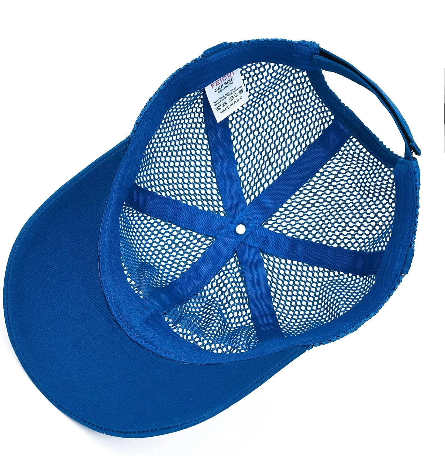 FEICUI Men Mesh Trucker Baseball Cap Adjustable 6-Panel Hat Outdoor Sports Wear