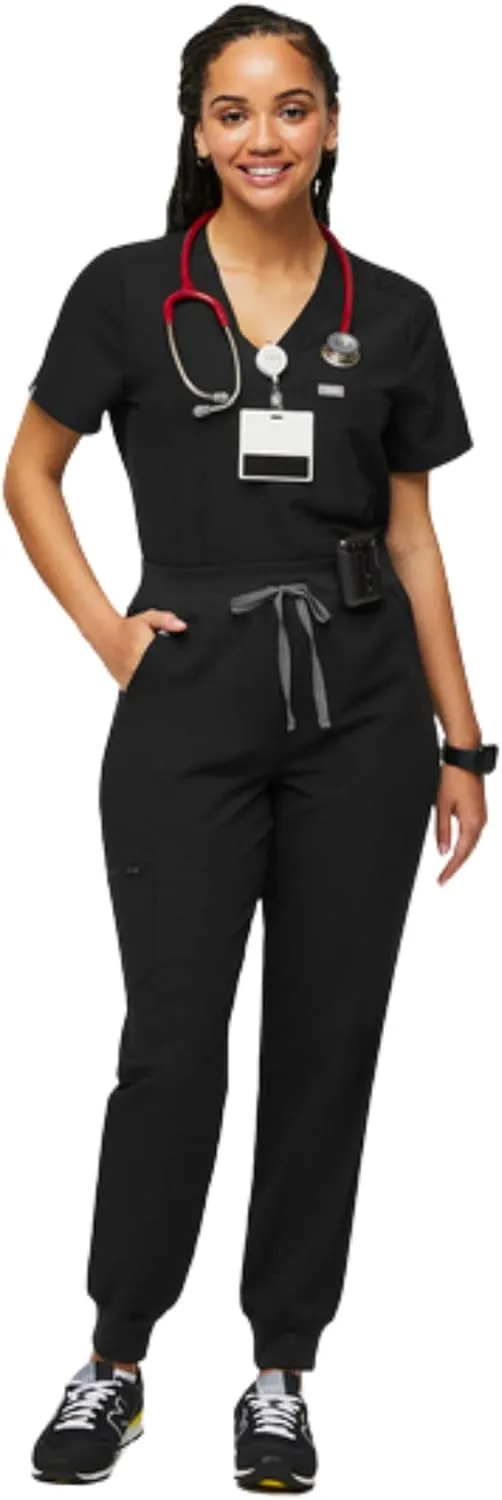 FIGS Zamora High Waisted Jogger Style Scrub Pants for Women — Slim Fit, 6 Pockets, High Rise Yoga Waistband Women Scrub Pants