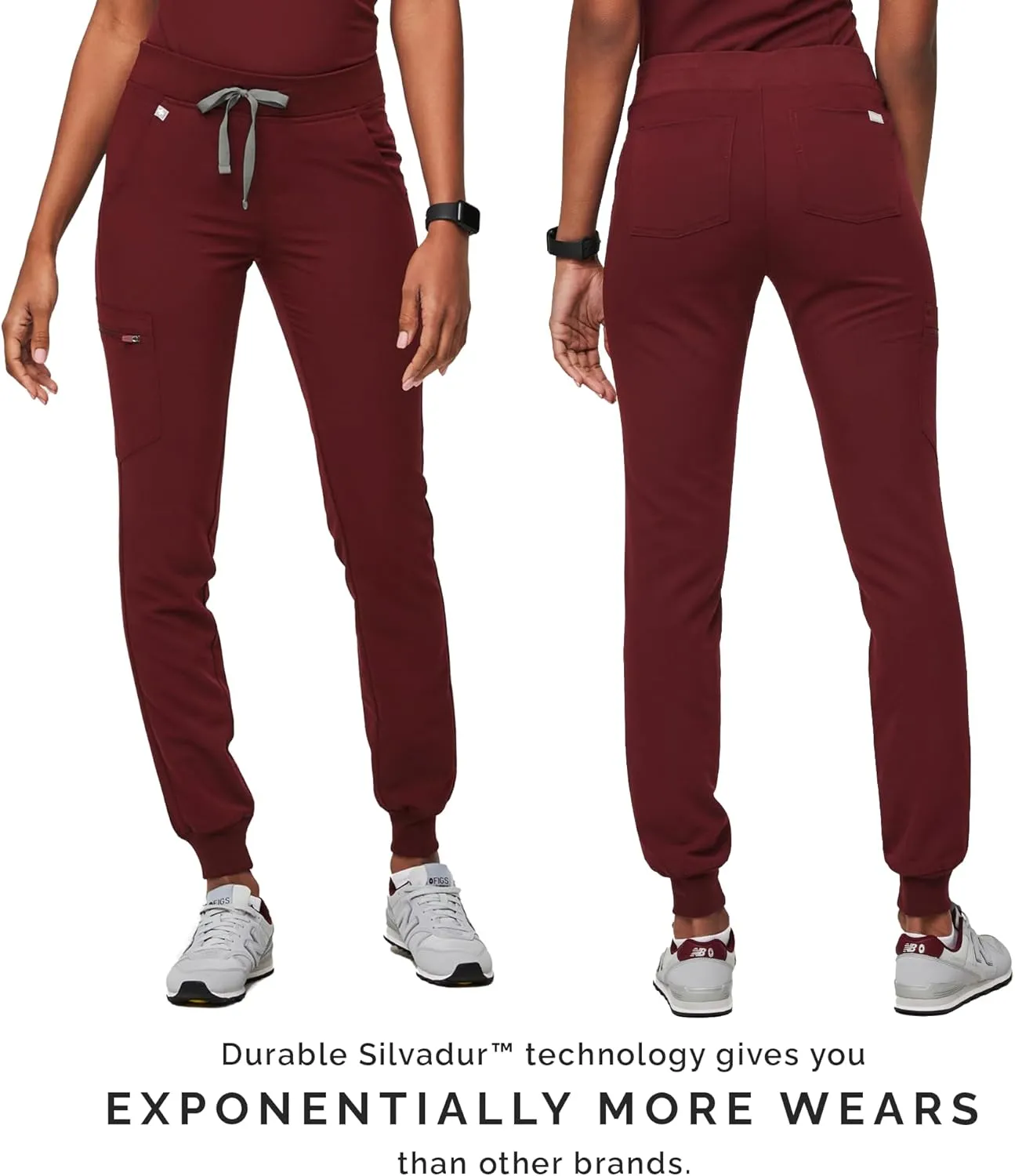 FIGS Zamora Jogger Style Scrub Pants for Women — Slim Fit, 6 Pockets, Yoga Waistband, Ribbed Ankle Cuffs, Anti-Wrinkle