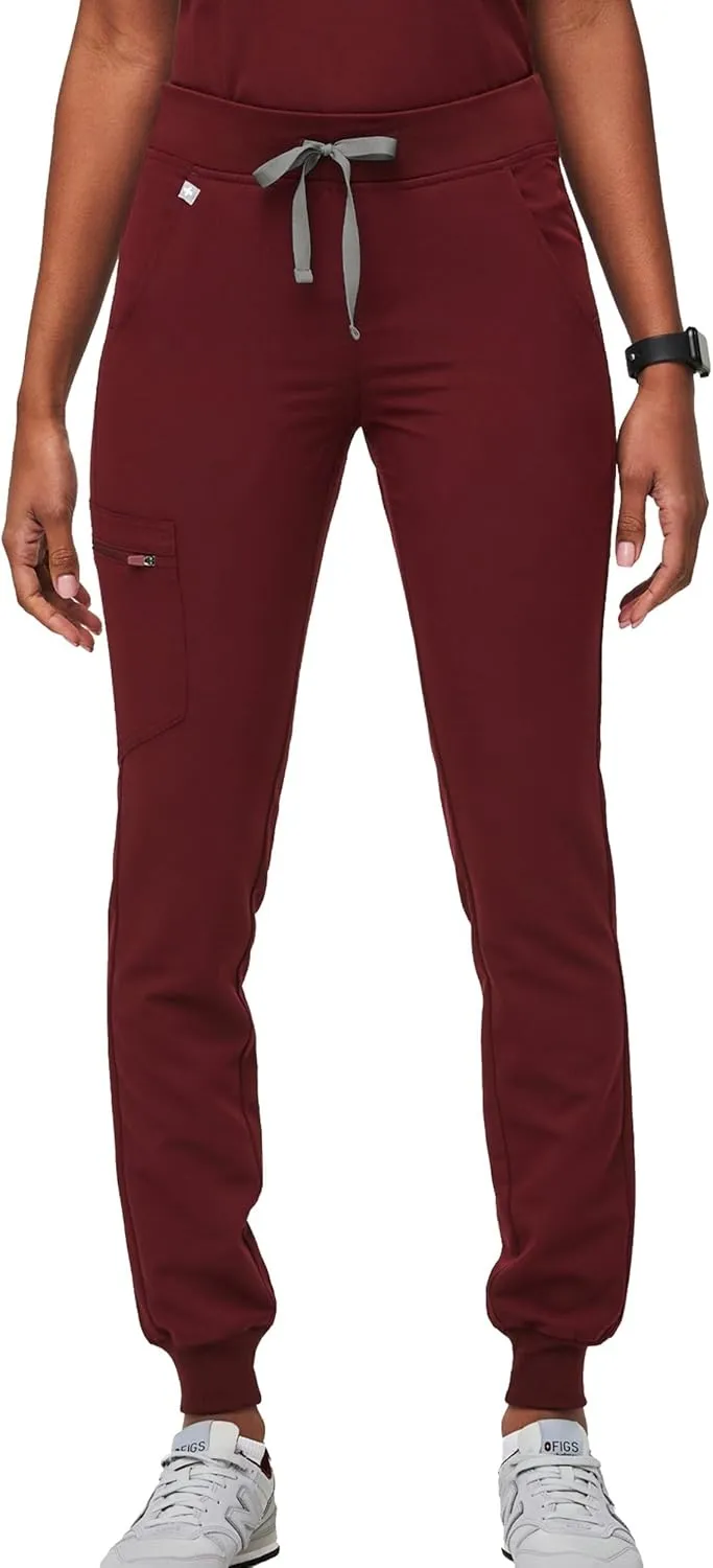 FIGS Zamora Jogger Style Scrub Pants for Women — Slim Fit, 6 Pockets, Yoga Waistband, Ribbed Ankle Cuffs, Anti-Wrinkle