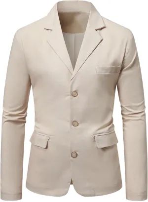 Finelylove Men's Blazer Lightweight Summer Casual Sport Coat Regular Fit Notch Lapel Single Breasted Business Suit Jacket