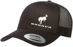 Ford Bronco Logo New Side Panel Fully Embroidered Yupoong 6606 Snapback Trucker Fitted Cap
