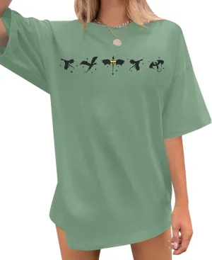 Fourth Wing Shirt Basgiath Graphic Tee Women Gragon Rider Shirts Graphic Tees Book Oversized Shirts
