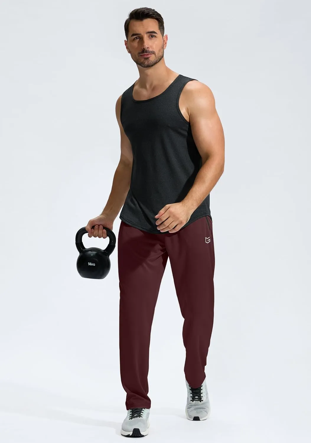 G Gradual Men's Sweatpants Mesh Lightweight with Zip Pockets Breathable Quick Dry Athletic Pants for Workout Running