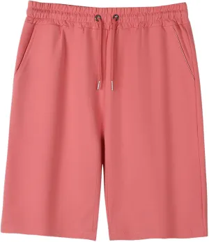Girls Boys Shorts Summer Cotton Athletic Knee Length Pants with Pockets Elastic Wasted Drawstring Wide Leg Trousers