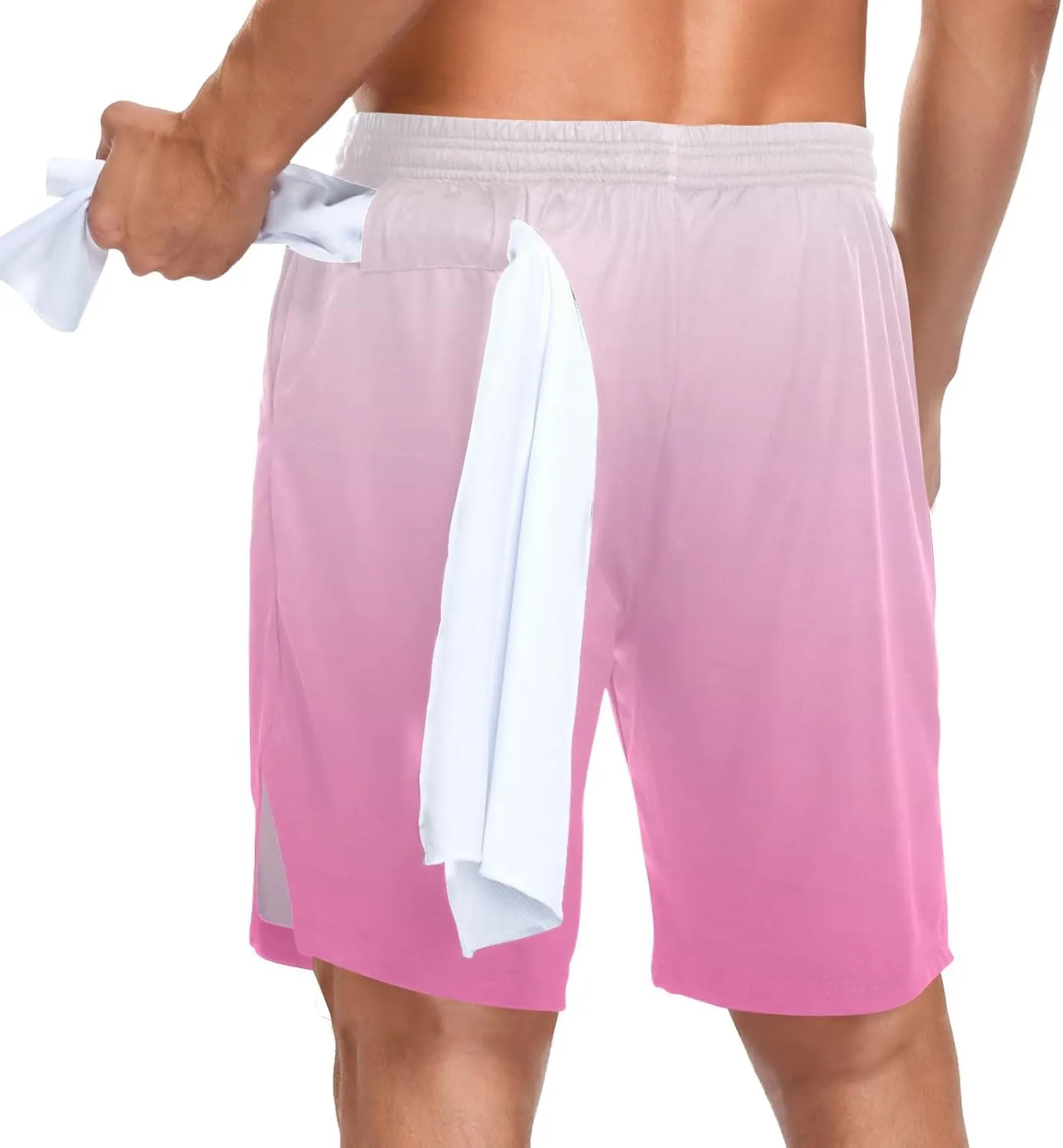 Gradient Blue Athletic Shorts for Men with Pockets and Liners Quick Dry Running Workout Shorts S Gradient Blue