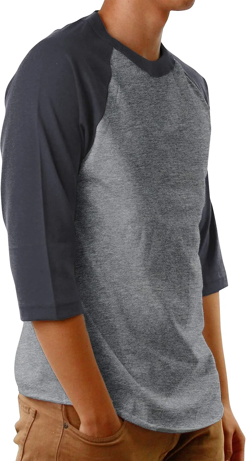 Hat and Beyond Mens Baseball Raglan T Shirts 3/4 Sleeves Casual Cotton S-3xl Jersey 1KSA0001