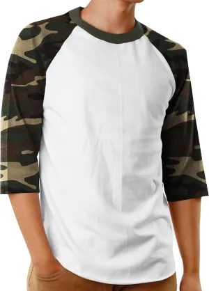 Hat and Beyond Mens Baseball Raglan T Shirts 3/4 Sleeves Casual Cotton S-3xl Jersey 1KSA0001
