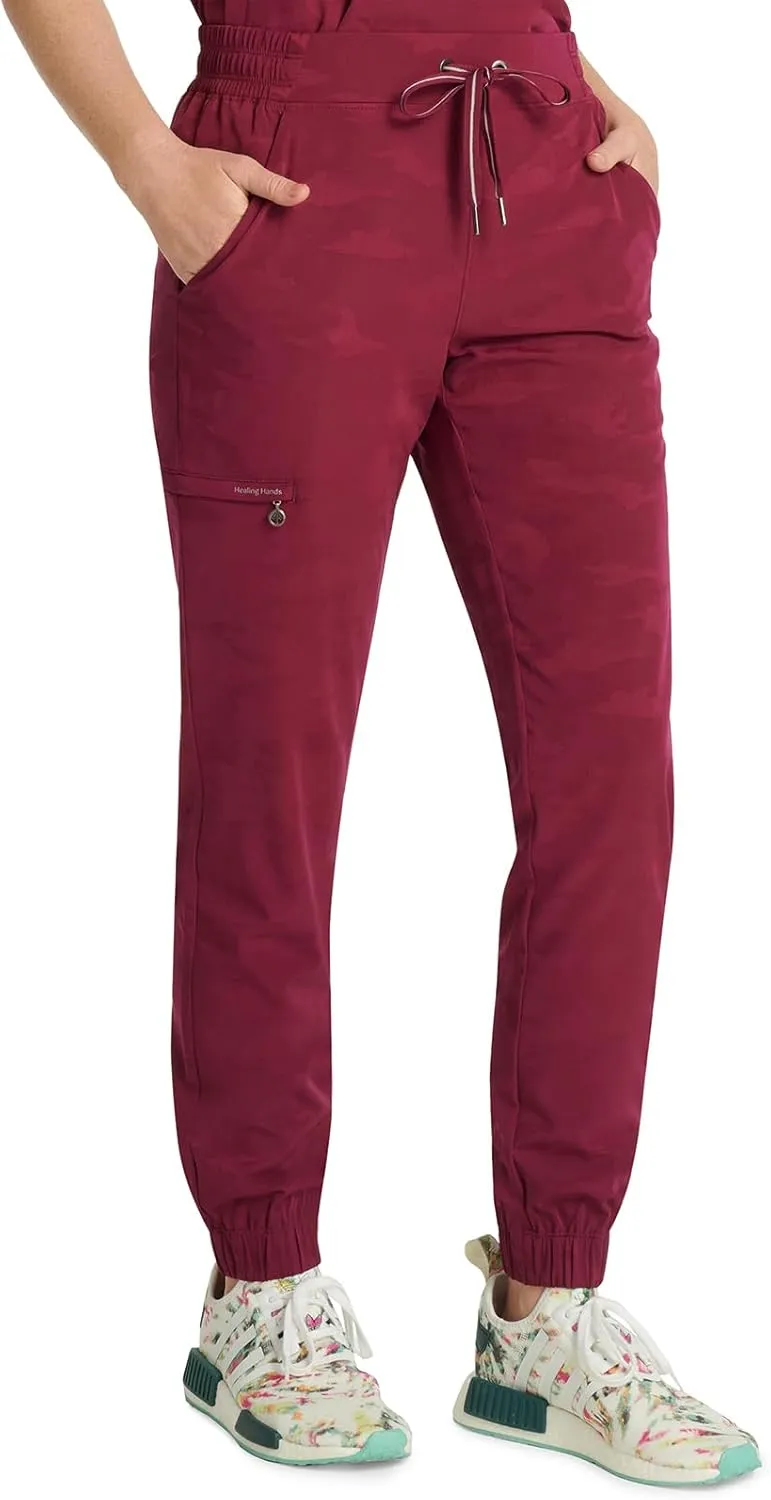 Healing Hands Scrub for Women Cargo Jogger Pants with Drawstring Waistband,360° Stretch Fabric, and Elastic Leg Cuff 9350