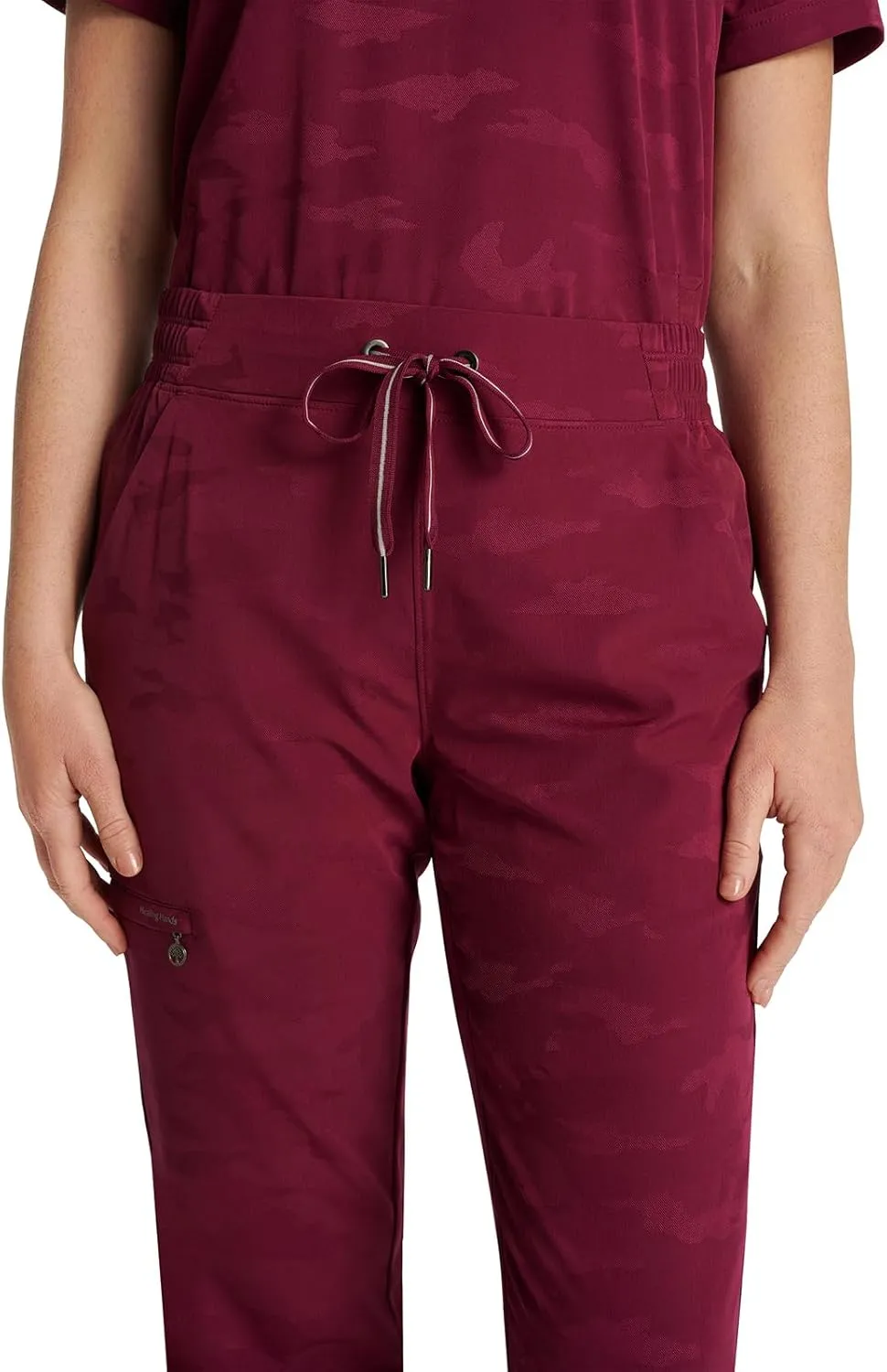 Healing Hands Scrub for Women Cargo Jogger Pants with Drawstring Waistband,360° Stretch Fabric, and Elastic Leg Cuff 9350