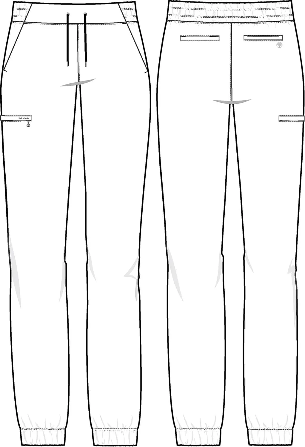 Healing Hands Scrub for Women Cargo Jogger Pants with Drawstring Waistband,360° Stretch Fabric, and Elastic Leg Cuff 9350