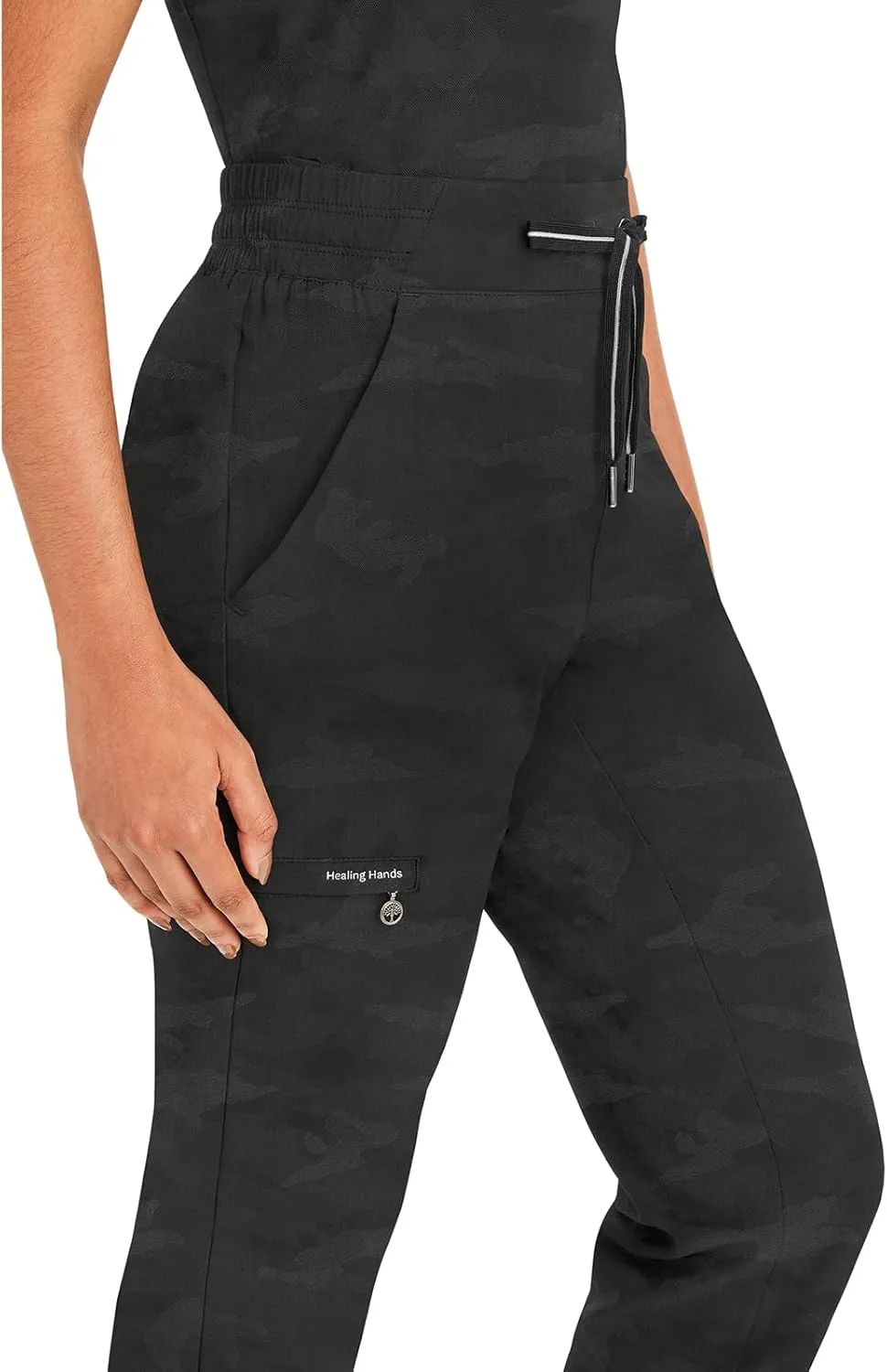 Healing Hands Scrub for Women Cargo Jogger Pants with Drawstring Waistband,360° Stretch Fabric, and Elastic Leg Cuff 9350