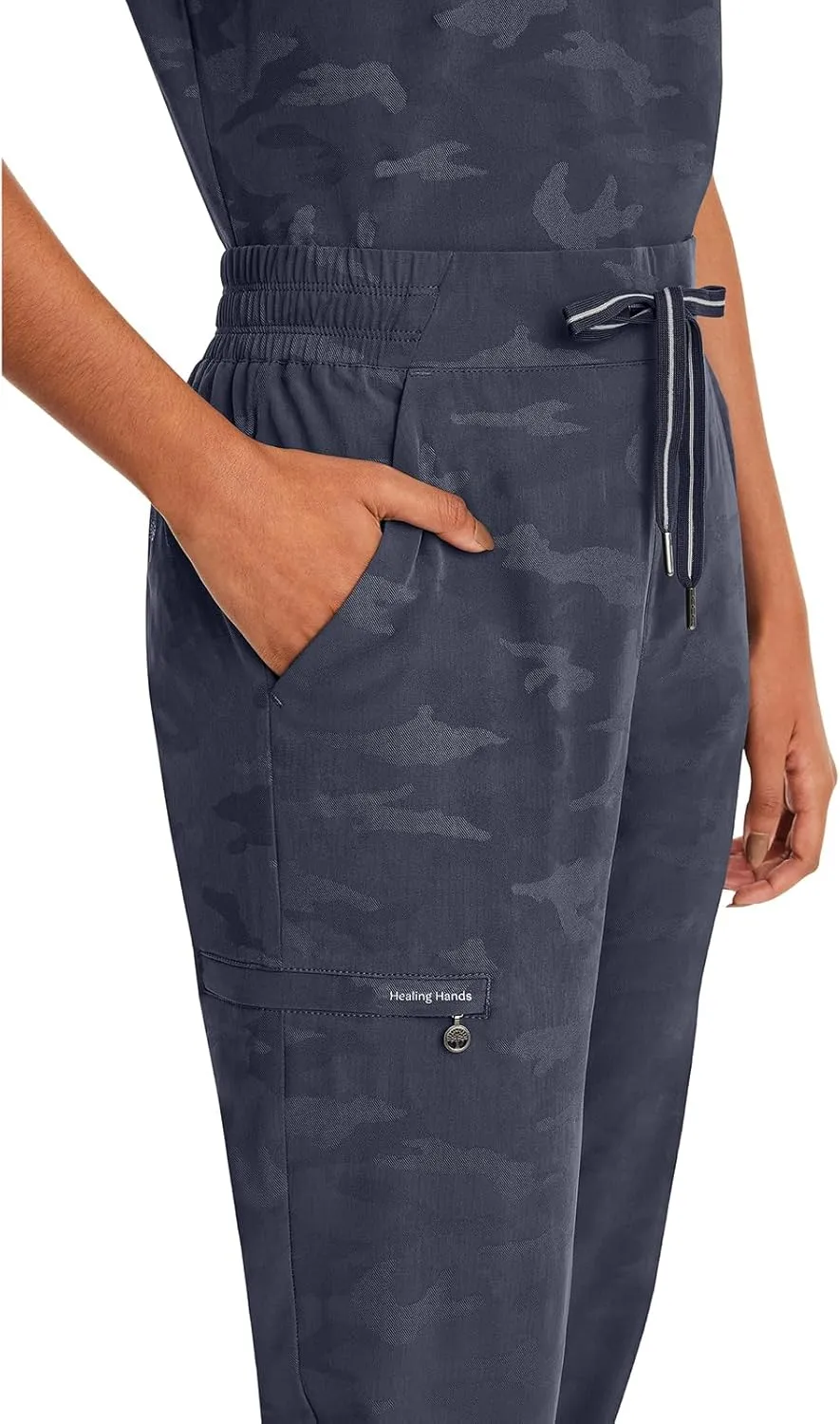 Healing Hands Scrub for Women Cargo Jogger Pants with Drawstring Waistband,360° Stretch Fabric, and Elastic Leg Cuff 9350