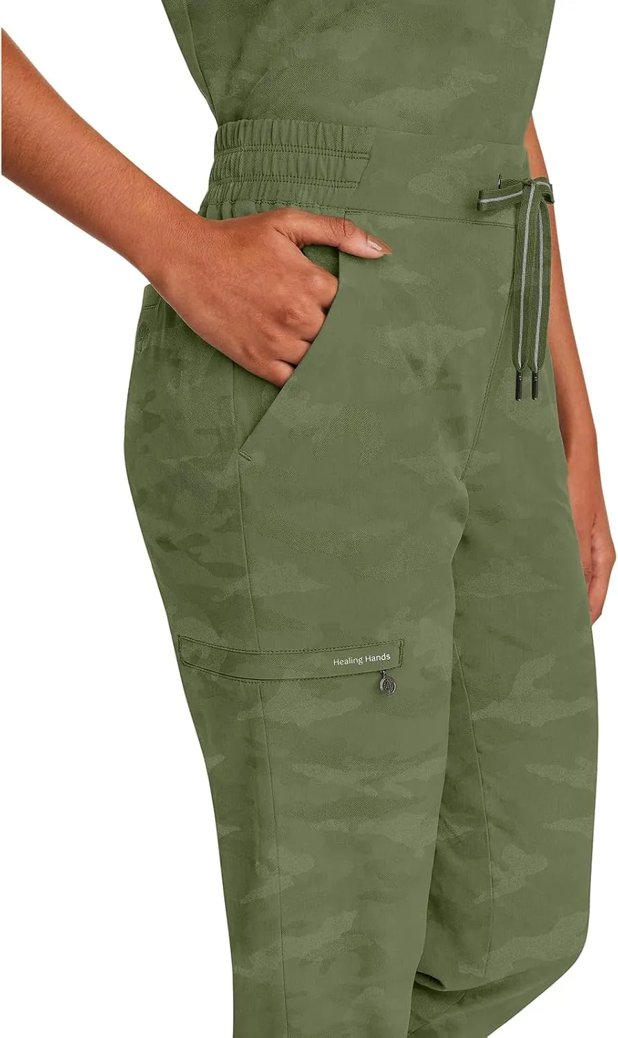 Healing Hands Scrub for Women Cargo Jogger Pants with Drawstring Waistband,360° Stretch Fabric, and Elastic Leg Cuff 9350