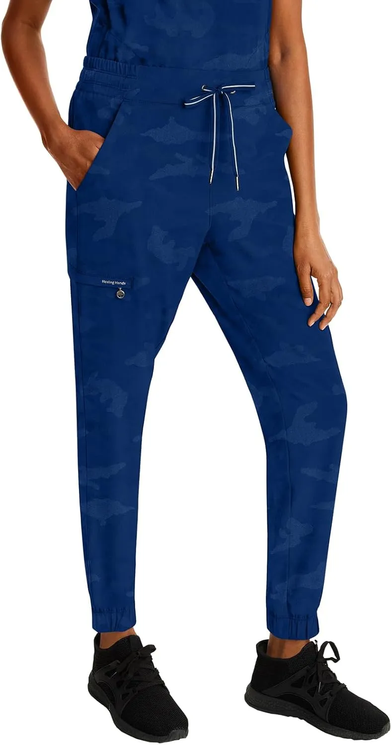 Healing Hands Scrub for Women Cargo Jogger Pants with Drawstring Waistband,360° Stretch Fabric, and Elastic Leg Cuff 9350