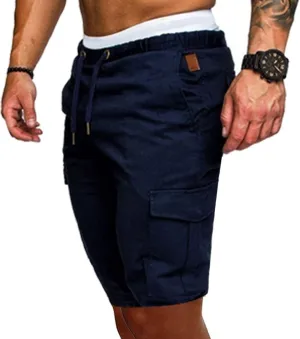 Jinda Men's Lightweight Cargo Shorts Outdoor Shorts Mid Rise Pocket Elastic Cotton Casual Work Utility Shorts