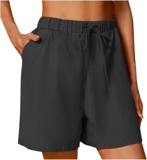lcepcy Womens Linen Casual Shorts High Waisted Comfy Shorts Summer Contton Linen Shorts with Pockets