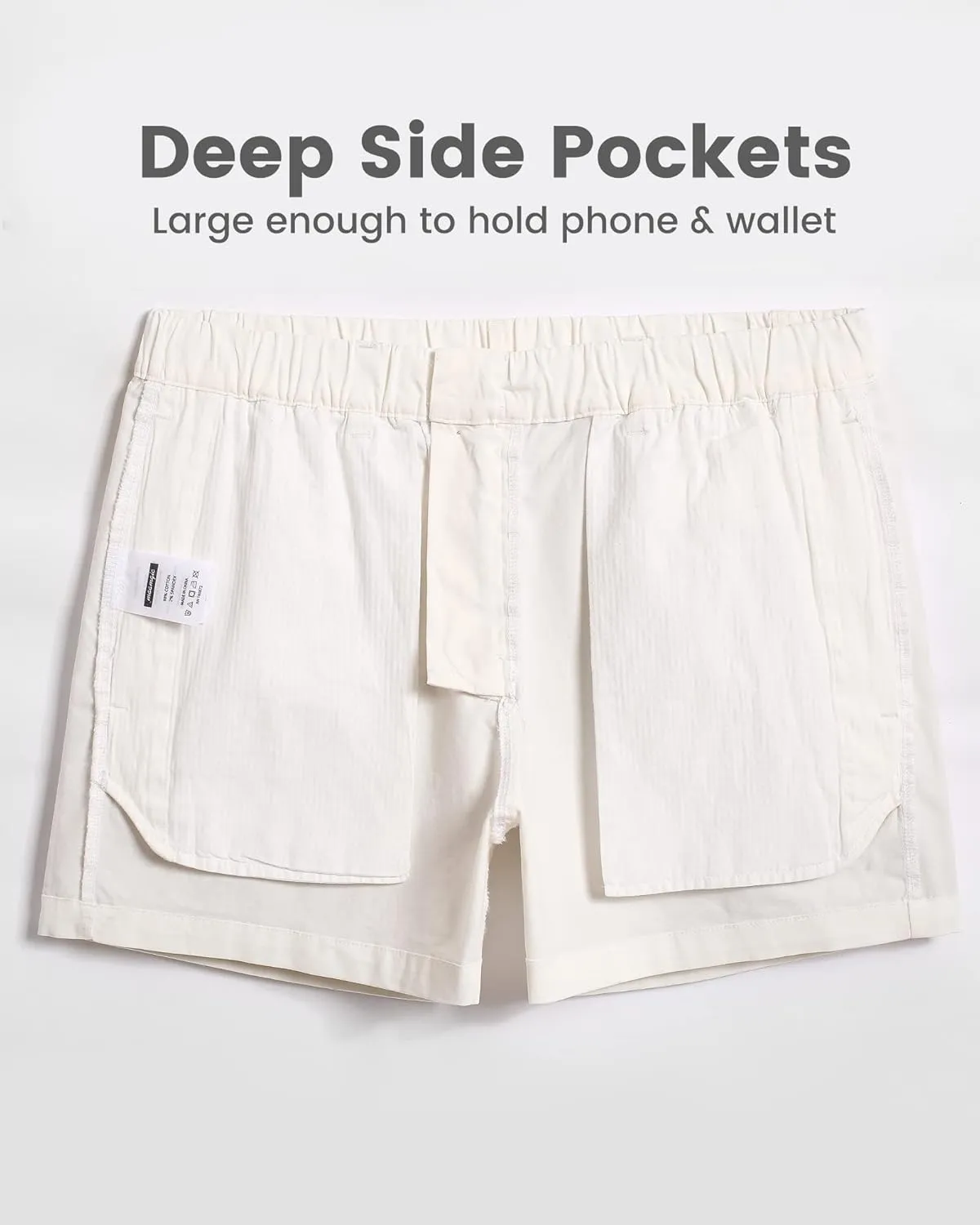 maamgic Mens Shorts Casual 4 Inch Cotton Casual Shorts for Men Elastic Waistband Mens Casual Shorts Daily Wear