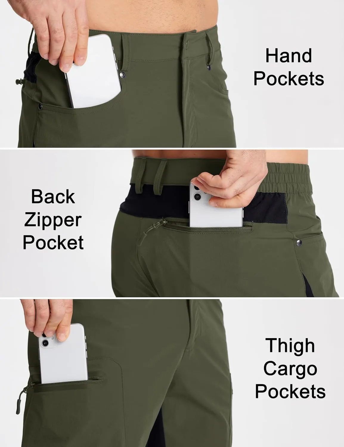 MAGCOMSEN Men's Hiking Shorts 5 Pockets Ripstop, Quick Dry, Summer Athletic Shorts for Workout, Hiking, Cycling