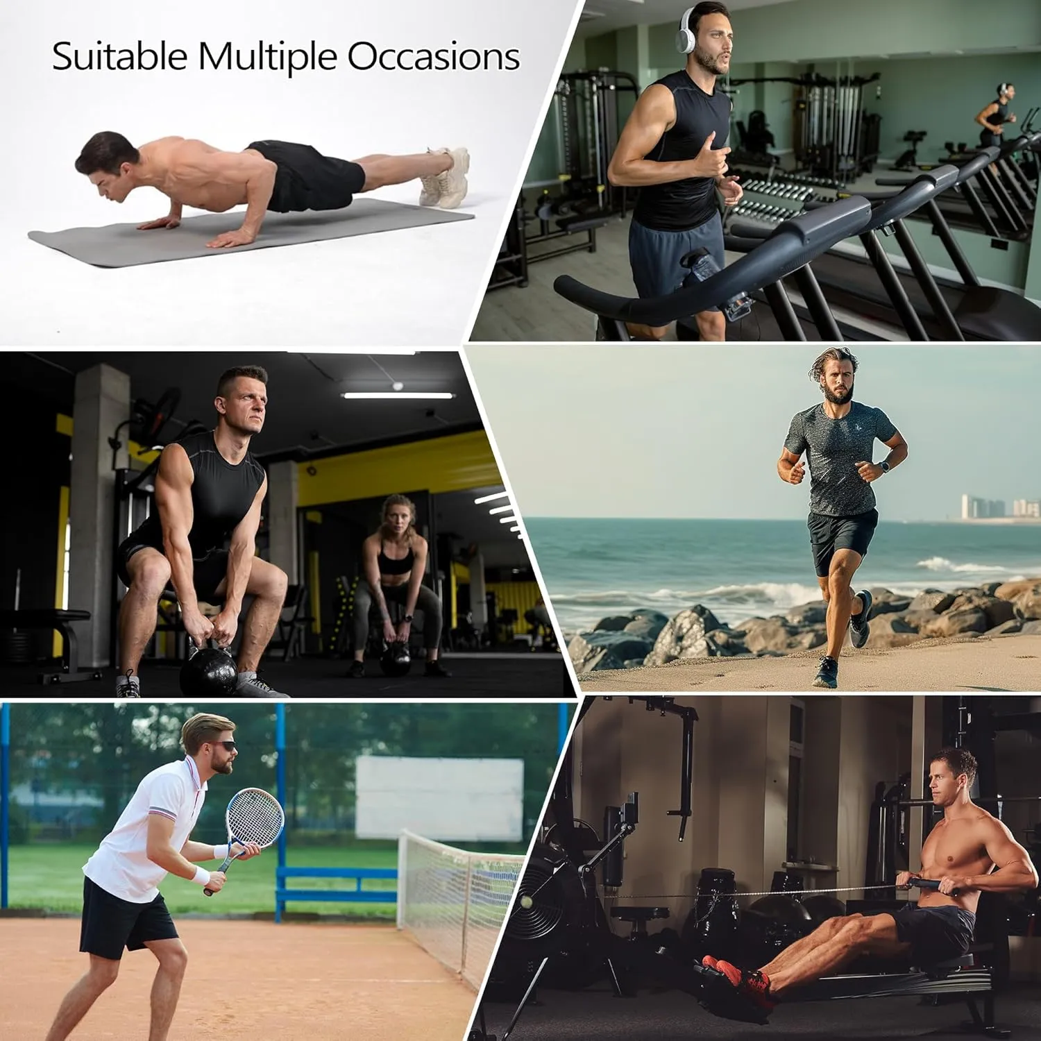 Men's 2-in-1 Athletic Running Shorts 7" Dry Fit Workout Gym Outdoor Sports Wear with Multiple Pockets Training Short