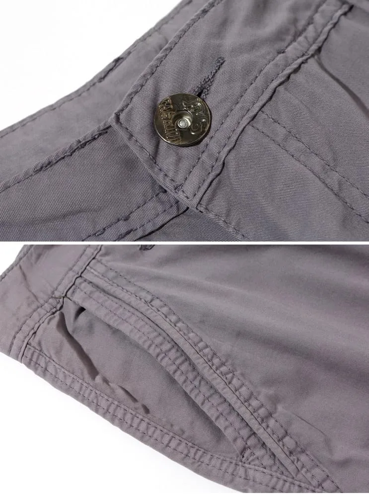 Men's Cargo Shorts Utility Work Shorts Cotton 6 Pockets Outdoor Hiking Shorts