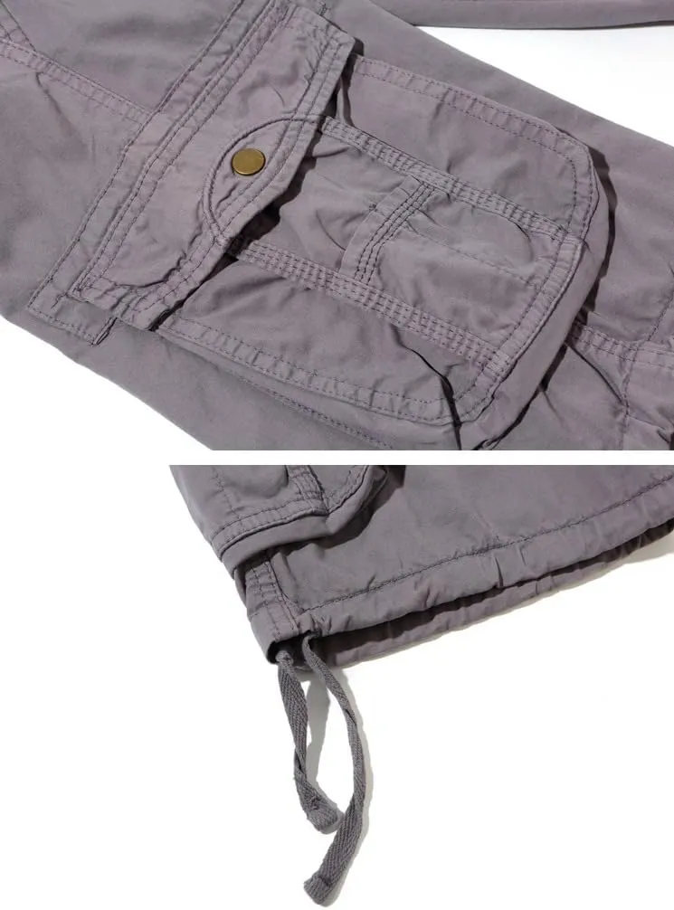 Men's Cargo Shorts Utility Work Shorts Cotton 6 Pockets Outdoor Hiking Shorts