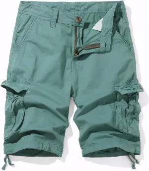 Men's Cargo Shorts Utility Work Shorts Cotton 6 Pockets Outdoor Hiking Shorts