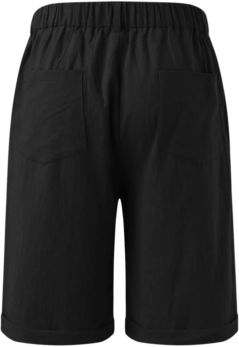 Men's Casual Cotton Linen Shorts Casual Stretch Wide Leg Lounge Shorts Loose Lightweight Summer Beach Shorts with Pockets