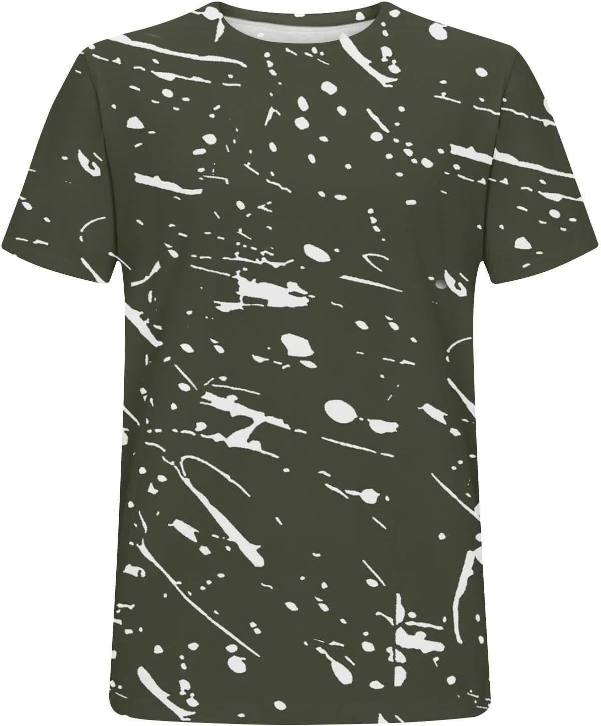 Men's Casual Printed T Shirt Crew Neck Short Sleeve Loose Fit Pullover Plus Size Breathable Sports Wear Stylish Summer Top