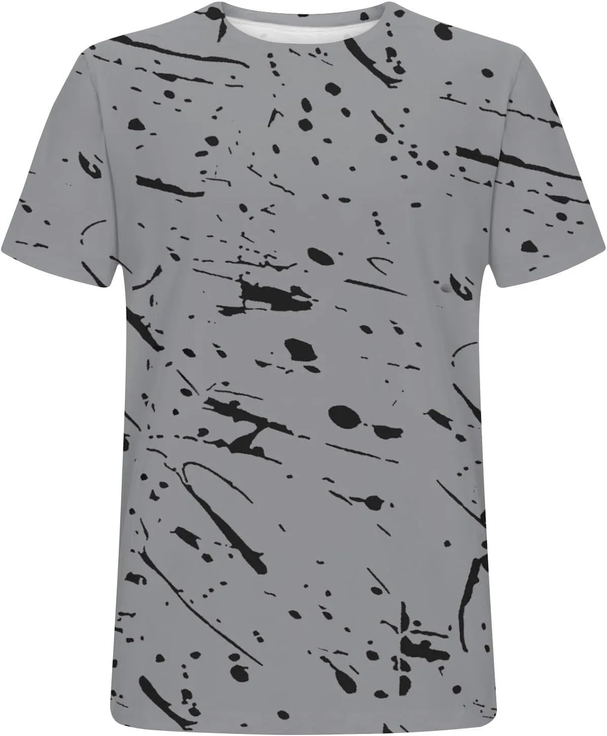 Men's Casual Printed T Shirt Crew Neck Short Sleeve Loose Fit Pullover Plus Size Breathable Sports Wear Stylish Summer Top