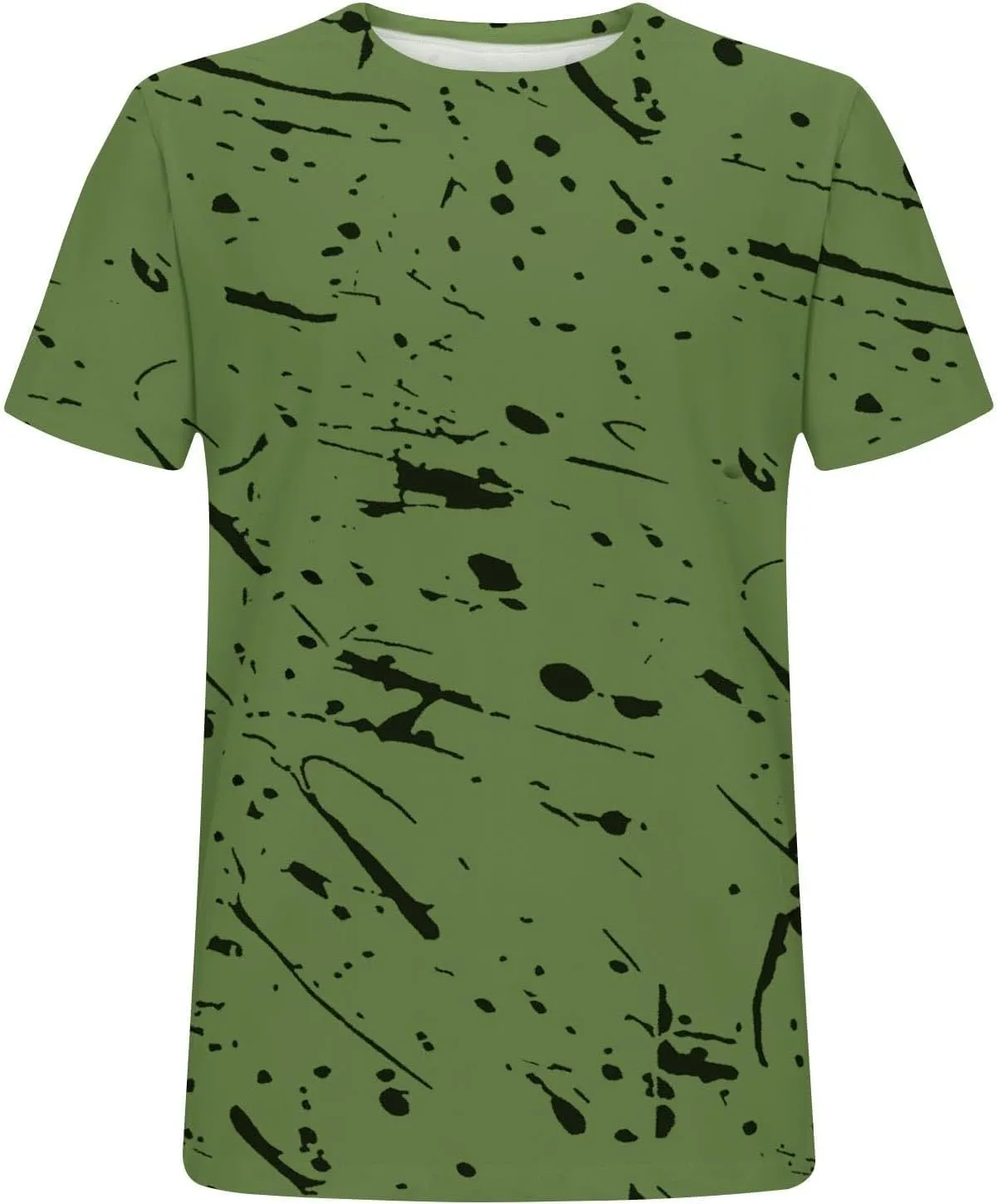 Men's Casual Printed T Shirt Crew Neck Short Sleeve Loose Fit Pullover Plus Size Breathable Sports Wear Stylish Summer Top