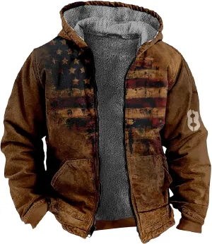 Men's Jackets For Winter Warm Trendy Heavylight Graphic Hooded Coats