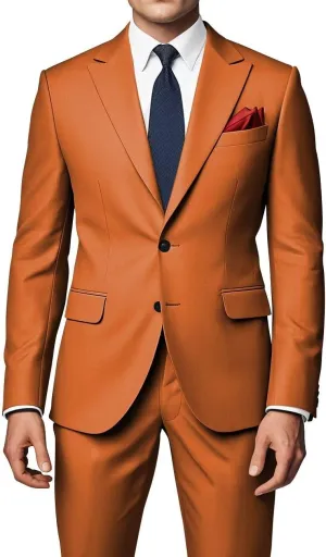 Men's Peak Lapel Suits 2 Piece Slim Fit Wedding Prom Business Suit 2 Button Blazer Jacket and Pants Tuxedo Set