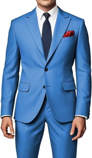 Men's Peak Lapel Suits 2 Piece Slim Fit Wedding Prom Business Suit 2 Button Blazer Jacket and Pants Tuxedo Set
