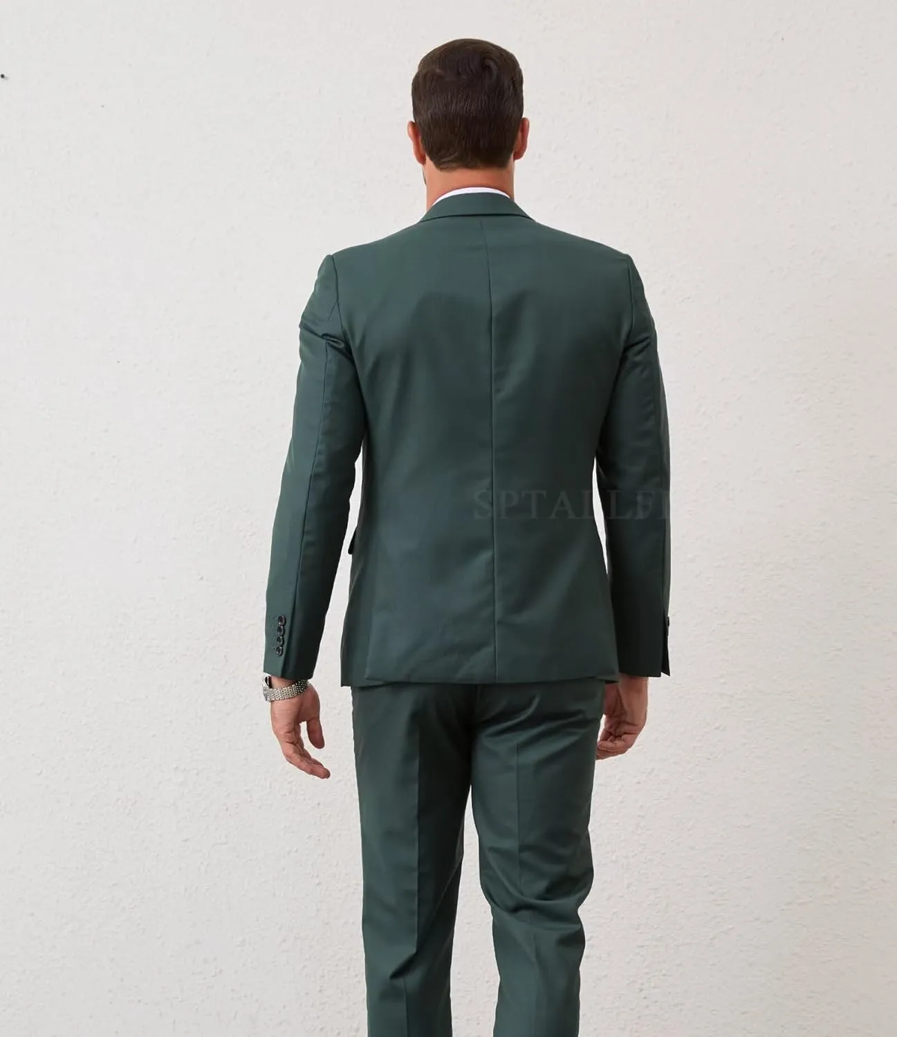 Men's Peak Lapel Suits 2 Piece Slim Fit Wedding Prom Business Suit 2 Button Blazer Jacket and Pants Tuxedo Set