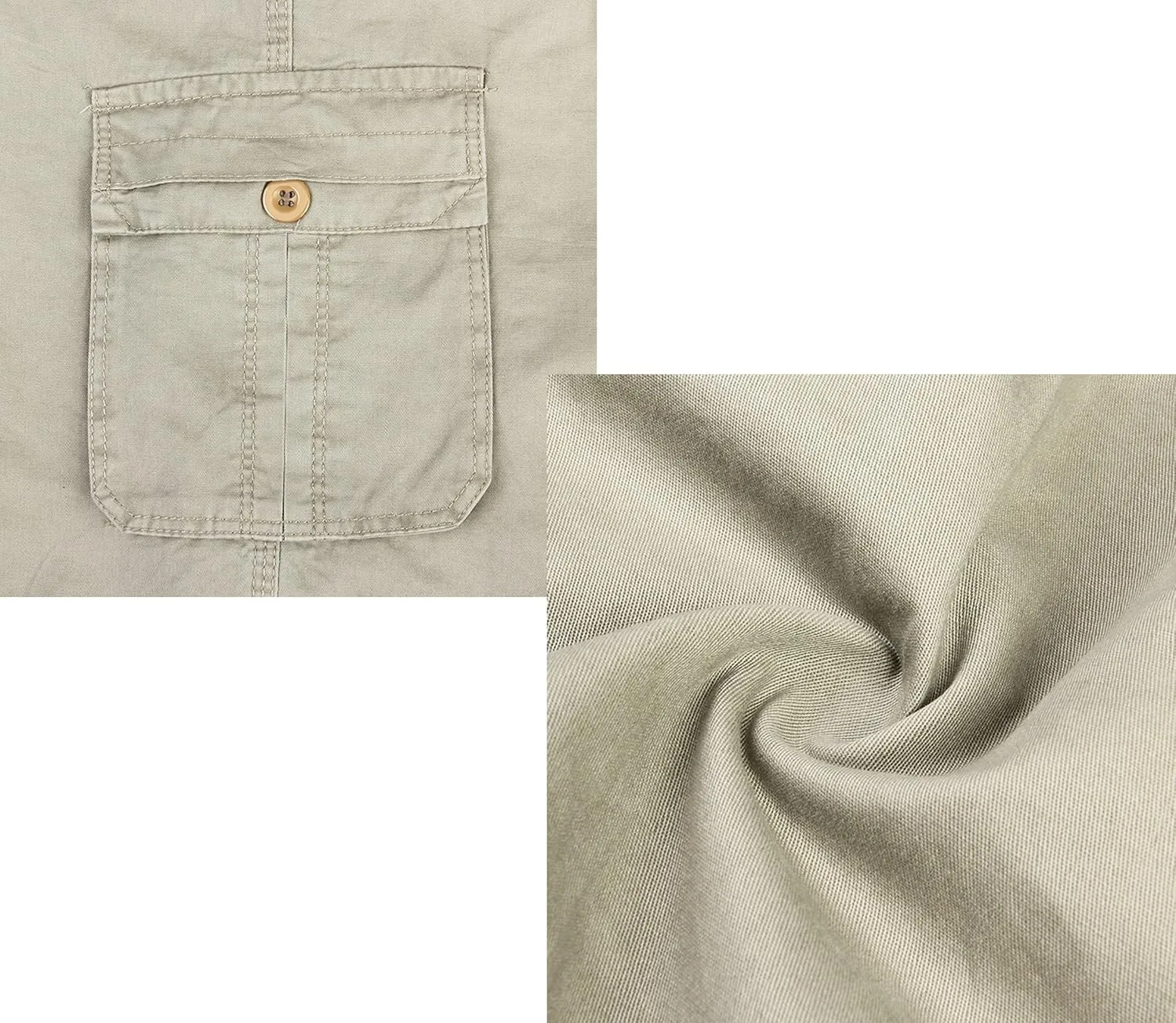 Mens Rugged Twill Cargo Shorts Flat Front Utility Work Shorts Military Pants with Full Elastic Waist