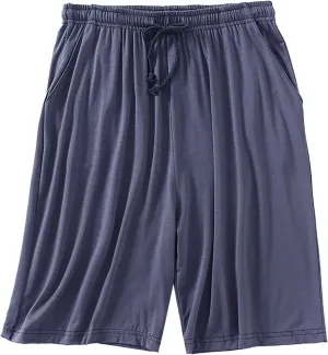 Men's Shorts Casual Loose 3/4 Shorts Drawstring Elastic Waist Baggy Wide Leg Casual Beach Yoga Trousers Shorts Men