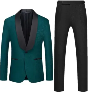 MenS Slim Fit 2 Piece Suit Dress Jacket and 6B Trousers for Wedding Or Party Blazers Set