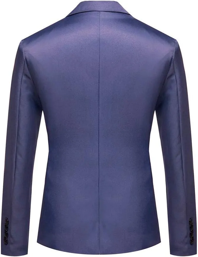 Men's Slim Fit Suit One Button Solid Blazer Casual Business Party Jacket Vest Set Dinner Prom Wedding Sports Coat
