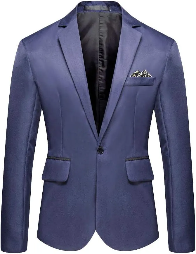 Men's Slim Fit Suit One Button Solid Blazer Casual Business Party Jacket Vest Set Dinner Prom Wedding Sports Coat