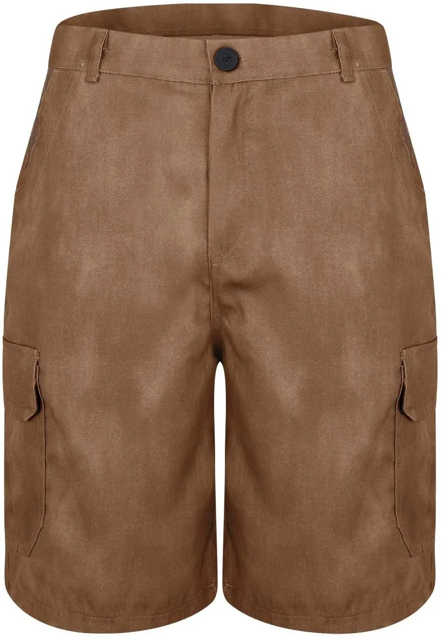 Mens Stylish Cargo Shorts with Pocket Casual Hiking Utility Work Shorts Ripstop Tactical Retro Shorts Summer Shorts