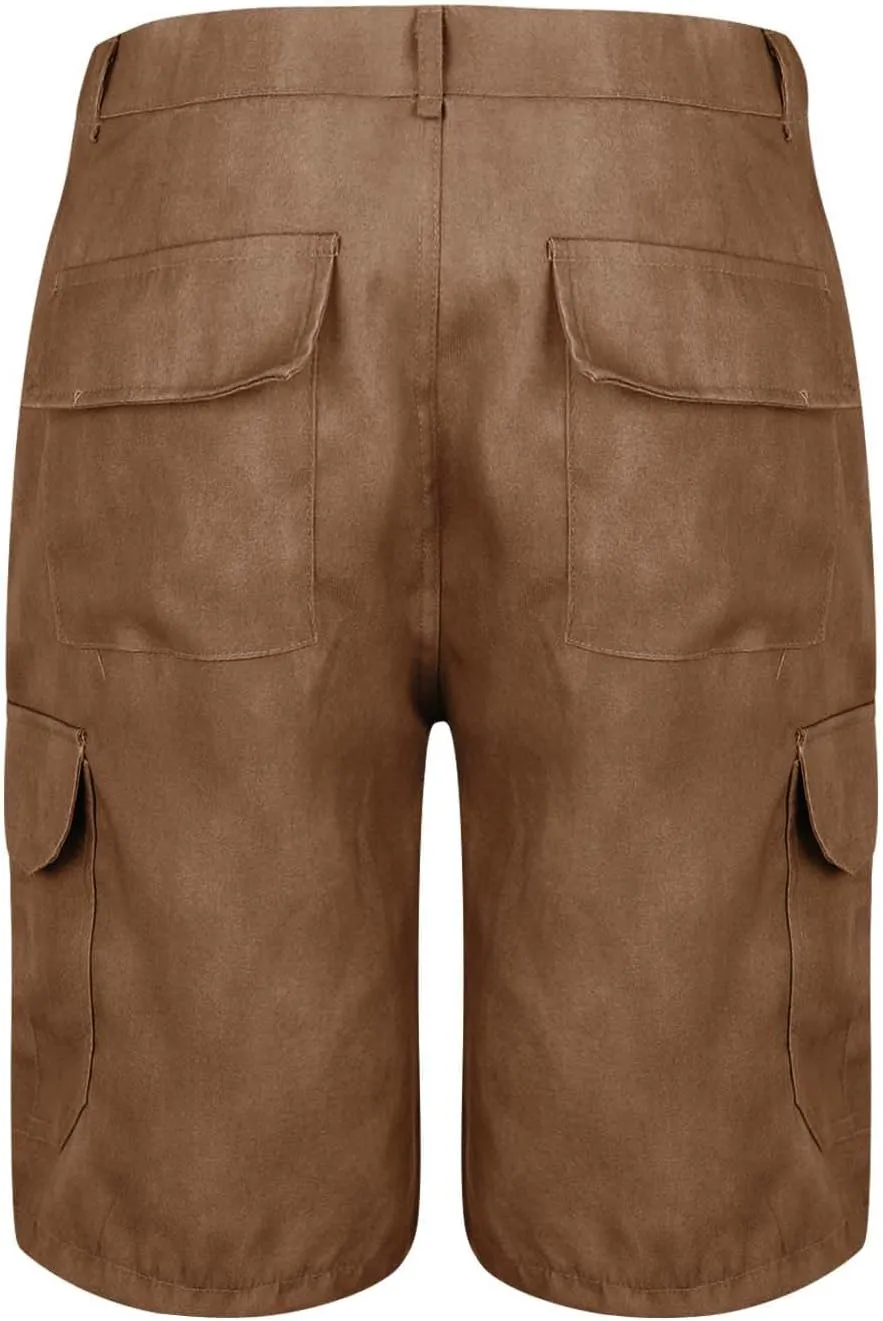Mens Stylish Cargo Shorts with Pocket Casual Hiking Utility Work Shorts Ripstop Tactical Retro Shorts Summer Shorts