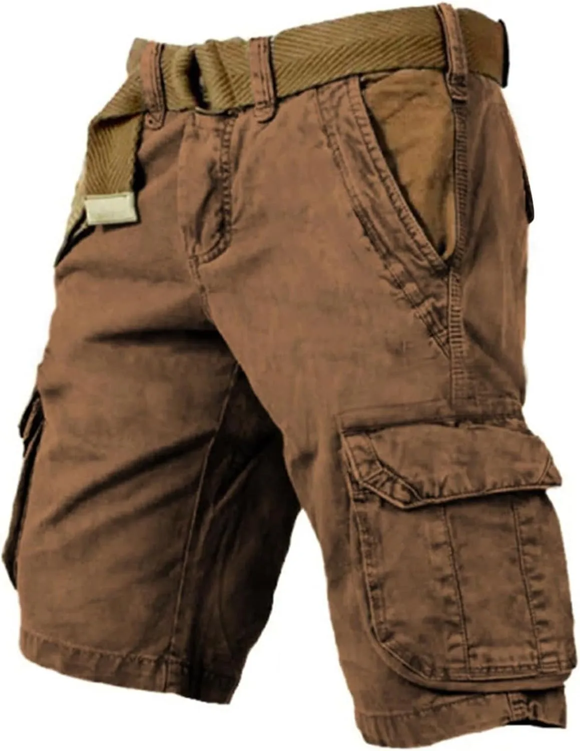 Mens Stylish Cargo Shorts with Pocket Casual Hiking Utility Work Shorts Ripstop Tactical Retro Shorts Summer Shorts