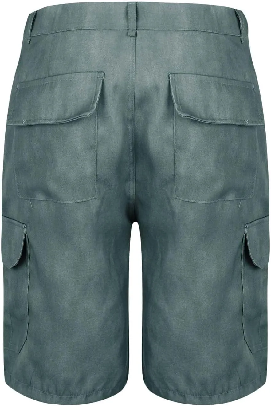 Mens Stylish Cargo Shorts with Pocket Casual Hiking Utility Work Shorts Ripstop Tactical Retro Shorts Summer Shorts
