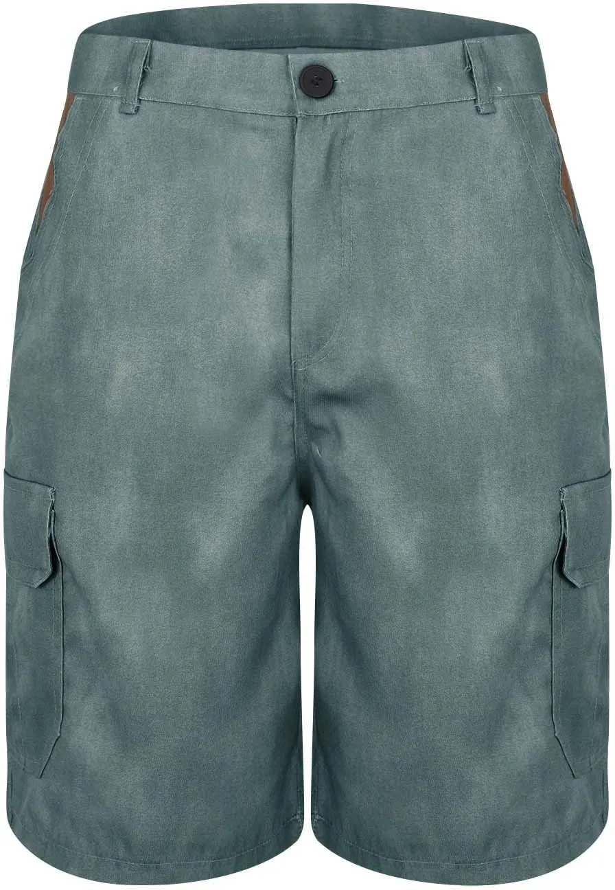 Mens Stylish Cargo Shorts with Pocket Casual Hiking Utility Work Shorts Ripstop Tactical Retro Shorts Summer Shorts