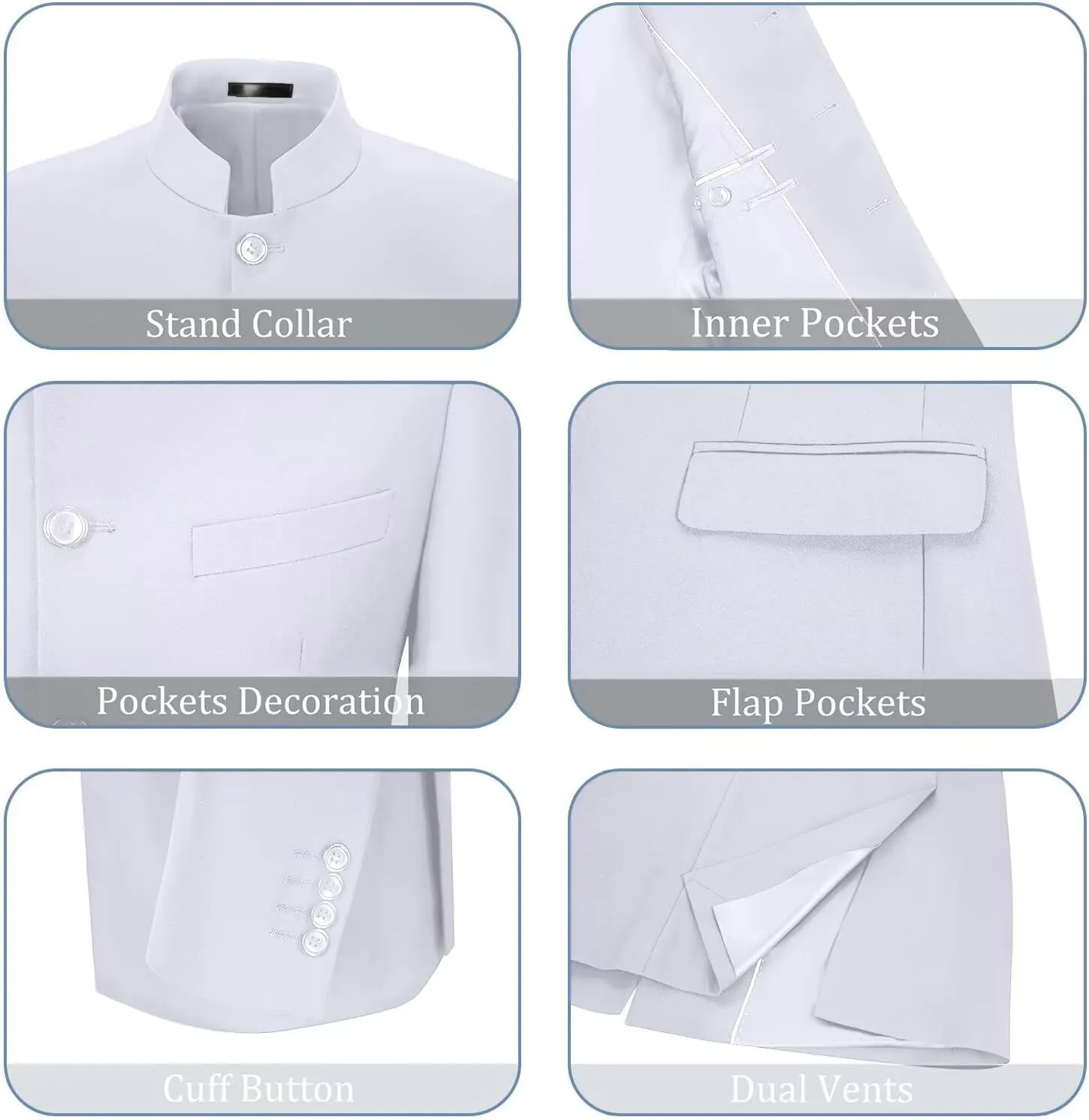 Men's Suits Stand Mandarin Collar Suit 2 Piece Men Slim Fit Chinese Tunic Suits Jacket Pant Set