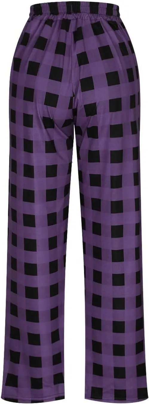 Men's Sweatpants Plaid Print Lounge Pants Drawstring Stylish Pajama Pants Workout Casual Sleep Bottoms with Pockets